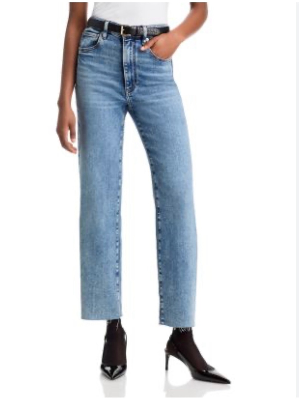 Frame high waisted rawley raw fray denim